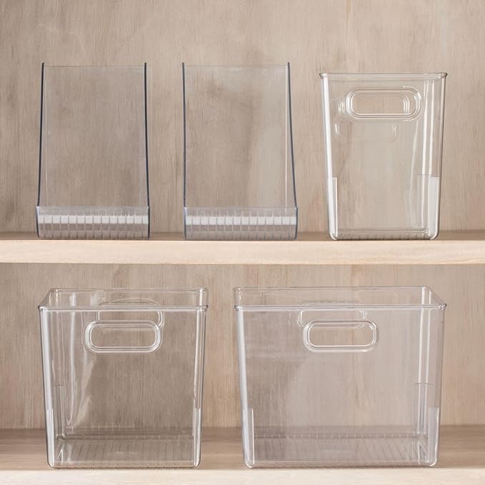 mDesign Plastic Storage Closet Organizer Bin, Container Bin for Entryway, Hallway, Bedroom, Linen, and Coat Closet - Organization for Clothing, Blankets, Toys, and Accessories, Ligne Collection, Clear