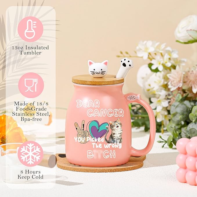 Gifts for People with Cancer Funny Mug Care Gift For Woman Get Well Gift for Women After Surgery Breast Cancers Gifts for Woman Thinking of You Presents for Womens Feel Better Present