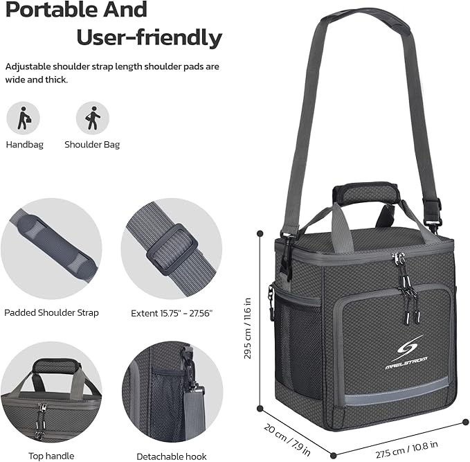 Maelstrom Lunch Box for Men,Insulated Lunch Bag Women/Men,Leakproof Lunch Cooler Bag, Lunch Tote Bag