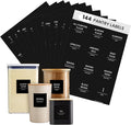 Talented Kitchen 144 Minimalist Pantry Labels – Preprinted White All-Caps on Matte Black Vinyl Stickers, Water-Resistant Adhesive Labels for Kitchen, Jars, Containers, Spices & Pantry Organization