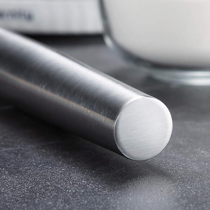 Stainless Steel Rolling Pin, Matte Finish 16.7 Inches, Berglander Rolling Pin For Baking Pizza Dough, Pie, Cookie, Essential Kitchen Utensil Gift Ideas For Bakers.