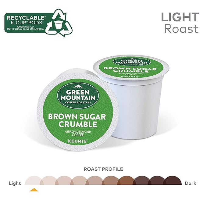 Green Mountain Coffee Roasters Brown Sugar Crumble Keurig Single-Serve K-Cup pods, Medium Roast Coffee, 72 Count