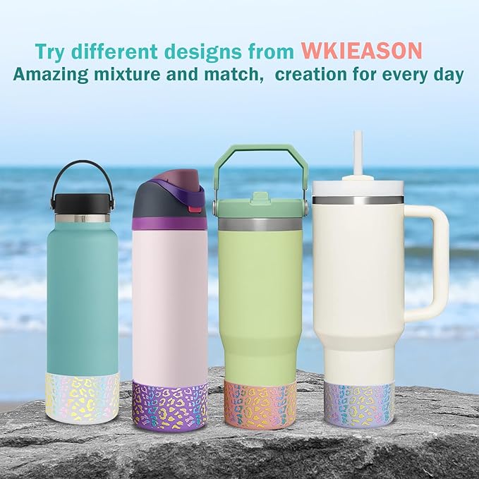 WK IEASON 2 Pcs Tumbler Bottom Protector Boot for Stanley Quencher Adventure 40oz & Stanley IceFlow 20oz 30oz, Stealth Landing-2.83inch Bottom Diameter
