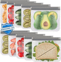 Lerine 10 Pack Reusable Sandwich Bags Dishwasher Safe, BPA Free Reusable Quart Bags, Extra Thick Leak-proof Freezer Bags for Marinate Meats, Cereal, Sandwich, Travel Items, Home Organization