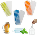 Water Bottle Silicone Ice Cube Tray by Lily's Home - 3-Piece Quick-Freeze Ice Trays with 10 Ice Cube Slots – Silicone Ice Cube Tray Set Makes 30 Ice Cubes, With Lids