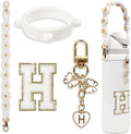 Cute Letter Charm Set Compatible with Owala Water Bottle 24 oz, 32 oz, 40 oz, Owala Kids, Owala Coffee Tumbler, Owala FreeSip – Includes Handle Strap, for Owala Accessories & Stanley Cup Accessories