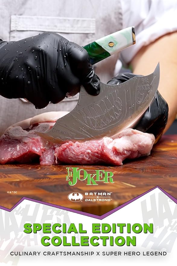 Dalstrong Ulu Knife - 7 inch Chef Knife - THE JOKER™ Edition Official License - 5 Layer 9CR18MOV Stainless Steel - Uniquely Cast Resin Handle - Collection Item - w/Sheath