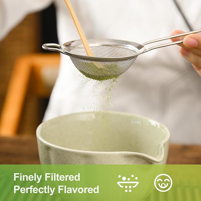 Matcha Whisk Set, Green Matcha Set, 15 OZ Matcha Bowl with Spout, 8 PCS Perfect Matcha Kit for Making Latte Matcha Lover