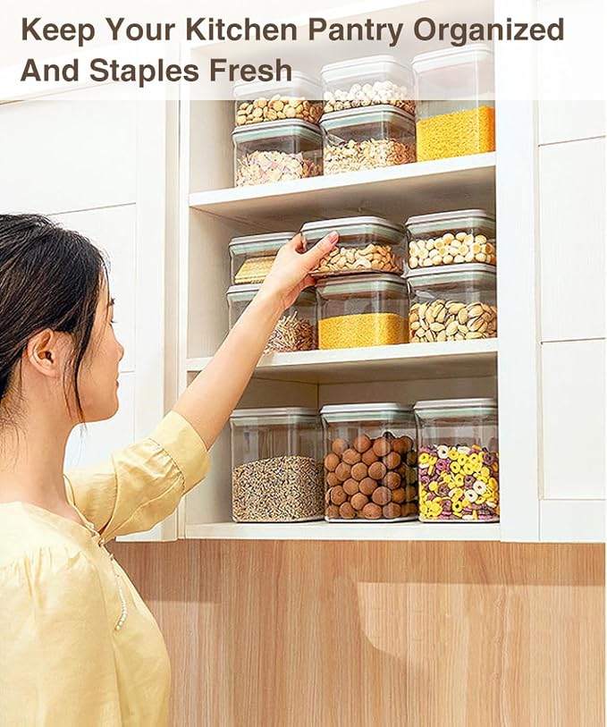 Pop Food Storage Containers Set Airtight Food Storage Containers with Pop Lids, Kitchen Pantry Organization and Storage, BPA Free, 2 x 2.8Qt