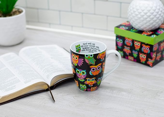 Divinity Boutique 20607 Boxed Mugs, Owl Pattern, 12 ounce