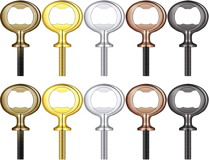 Patelai 10 Pieces Metal Bottle Opener Kit Blank Stainless Steel Bottle Opener Inserts Hardware for Wedding Wine Party DIY Project Craft Wood Turning