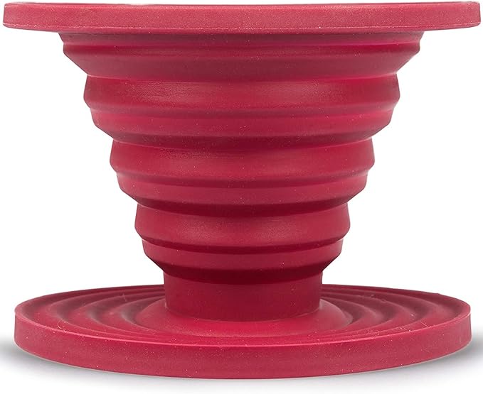 SlickDrip Pour Over Coffee Dripper-Collapsible, Reusable Silicone Coffee Filter Cone-Manual Coffee Brewer Makes One to Two Cups of Strong Brew-Great for Hiking, Camping, Xmas Holiday Gifts