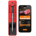 Smart Wireless Meat Thermometer with Ultra-Thin Probe, 6 Sensors Accuracy Digital Food Thermometer 0.5S Instant Read, IP67 Waterproof for BBQ, Grill, Smoker, Oven, Air Fryer,Red