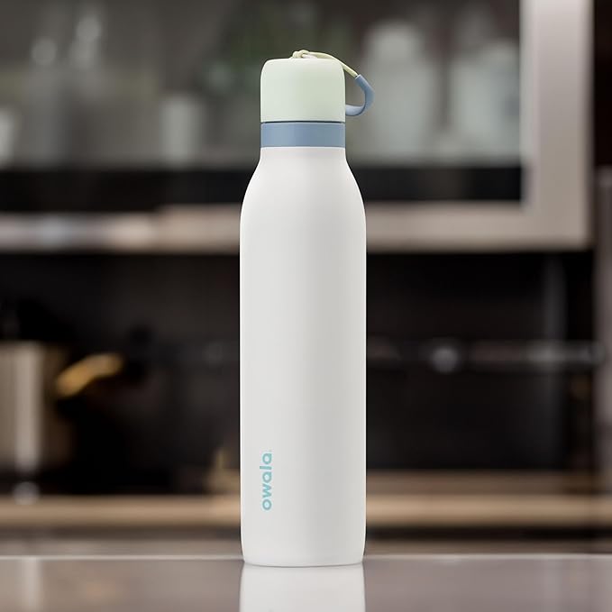 Owala FreeSip Twist Insulated Stainless Steel Water Bottle with Straw for Sports and Travel, BPA-Free, 18-oz, Mint/White (Iced Breeze)