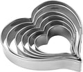 Heart Cookie Cutters Set of 6, Stainless Steel Sandwiches Cutters Biscuit Molds for Kids,Sturdy Cutters for Cookies,Sandwiches,Small to Large Size of, 1.69-3.74 inch Sizes