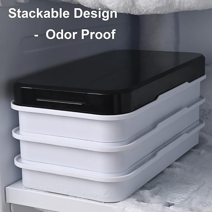 Ice Cube Trays for Freezer with Stackable Design & Lid – Quick-Release Ice Trays for Freezer with Lid and Bin, Perfect Ice Cube Maker for Whiskey, Cocktails – BPA-Free Ice Bin for Freezer Storage