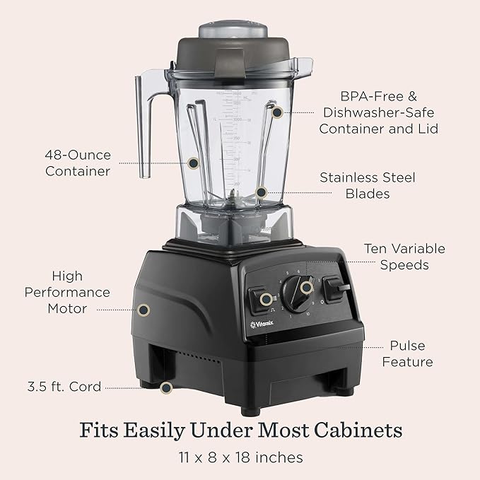 Vitamix Explorian E310 Blender, Professional-Grade Kitchen Blender for Smoothies, Soups, Juices and More, 10-Speed, Stainless Steel Blades, Self-Cleaning Kitchen Appliance, 48 Oz Container, Red