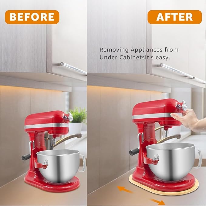 Bamboo Slide Mat for KitchenAid 5-8 Qt Bowl Lift Mixer, Attachments, Sliding Tray