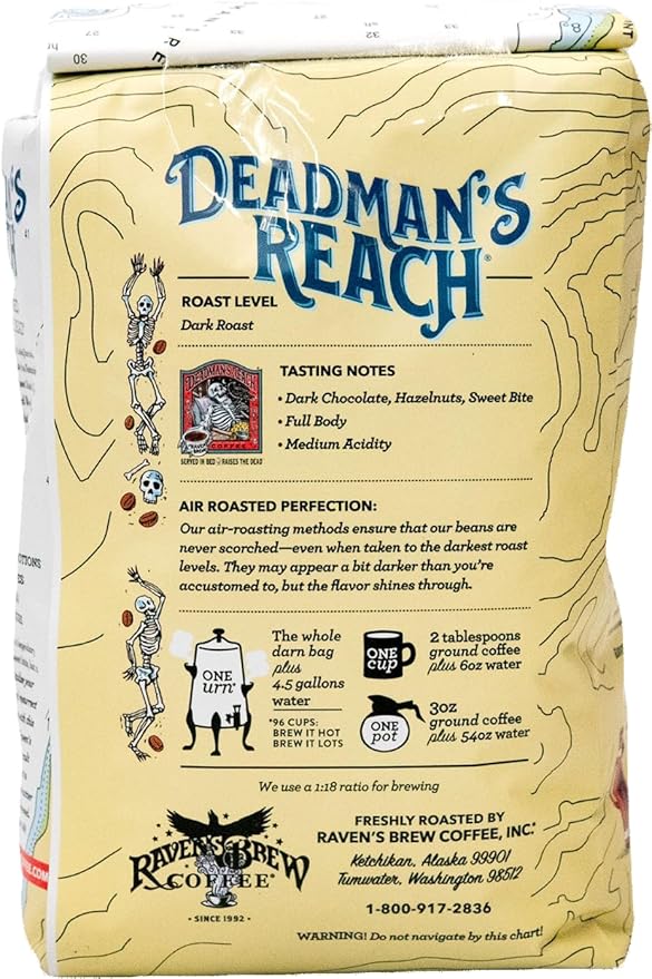 Raven's Brew Coffee High Caffeine Coffee Dark Roast Whole Bean – Deadman's Reach 2lb