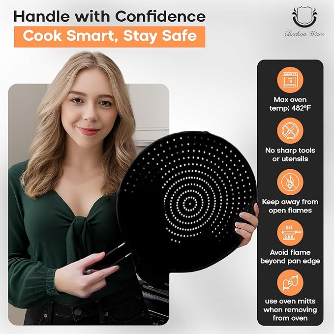 Splatter Screen for Frying Pan | USA Brand | 13-Inch Black, Fit Pans (12" to 13") Silicone Grease Splatter Guard for Frying Pan and Stove by Beckon Ware