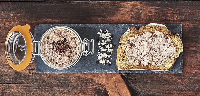 Le Parfait Super Terrine Jar | 16oz/ Pint (Pack of 4) 500ml French Glass Jar, Airtight Rubber Seal & Glass Lid | Glass Jars for Kitchen Organization and Storage Containers for Kitchen Essentials