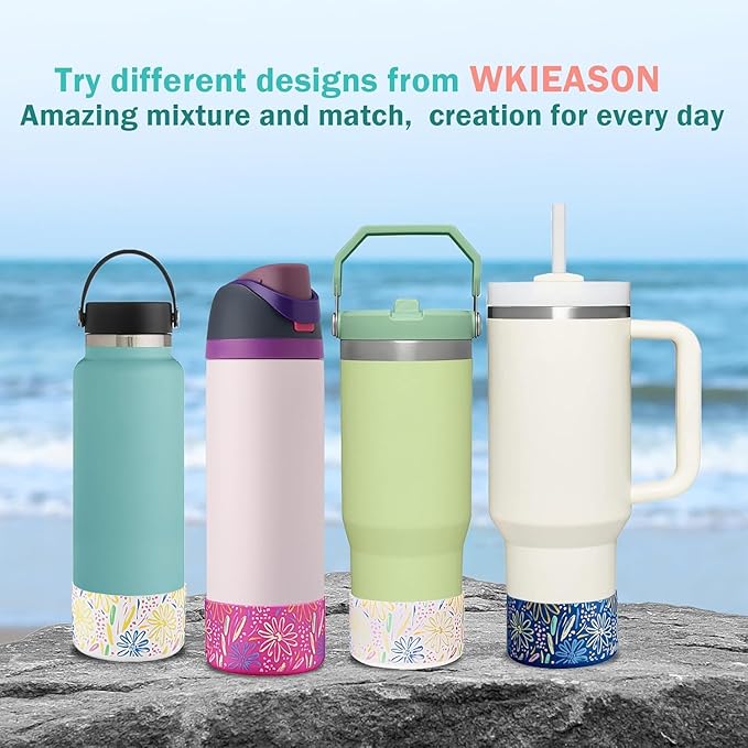 WK IEASON 2 Pcs Tumbler Bottom Protector Boot for Stanley Quencher Adventure 40oz & Stanley IceFlow 20oz 30oz, Stealth Landing-2.83inch Bottom Diameter