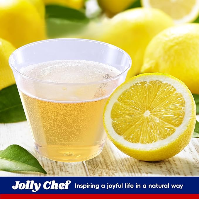 JOLLY CHEF 9 oz Clear Disposable Plastic Cups, 50 Pack Disposable Cups for Wedding,Thanksgiving, Christmas Party