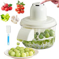 Electric Grape Peeling Machine, Garlic Peeling Machine, Automatic Peeler, Garlic Peeler Skin Remover Commercial Fruit Rechargeable Milk Tea Fruit Shop Special Equipment (White)