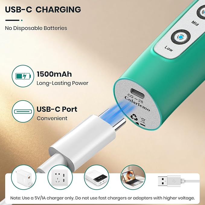 Milk Frother Handheld Rechargeable, Frother Wand Drink Mixer Electric Whisk for Coffee, Detachable With 3 Stainless Whisks, Hand Mixer for Lattes, Cappuccino, Matcha, Egg, No Stand, Green