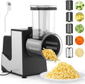 FITNATE Electric Cheese Grater, 250W Electric Slicer Shredder Salad Maker with 5 Replaceable Stainless Blades, Kitchen Chopper Vegetable Cutter for Cheese, Fruits, Vegetables