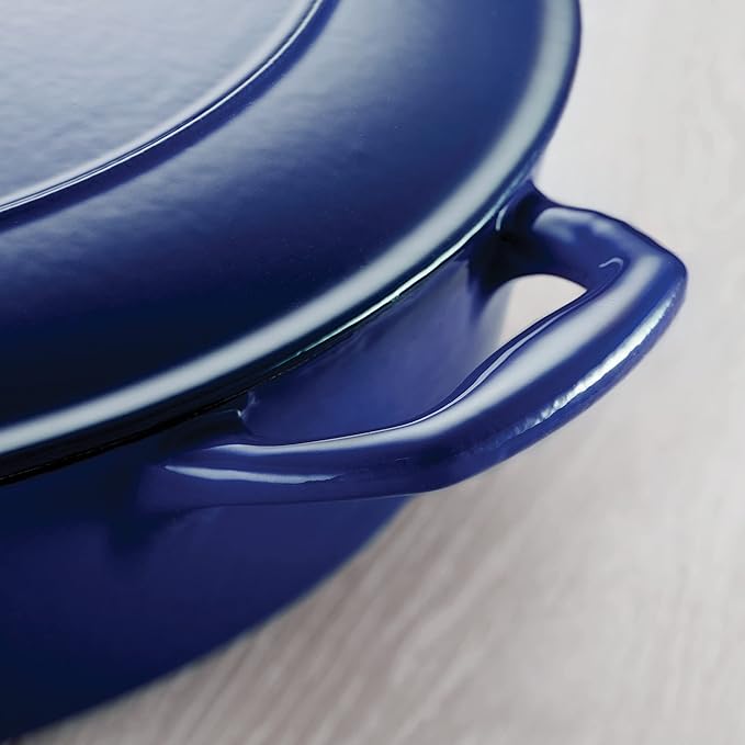 Tramontina Bestow Enameled Cast Iron Braiser Pan with Lid, 4-quart, Blue