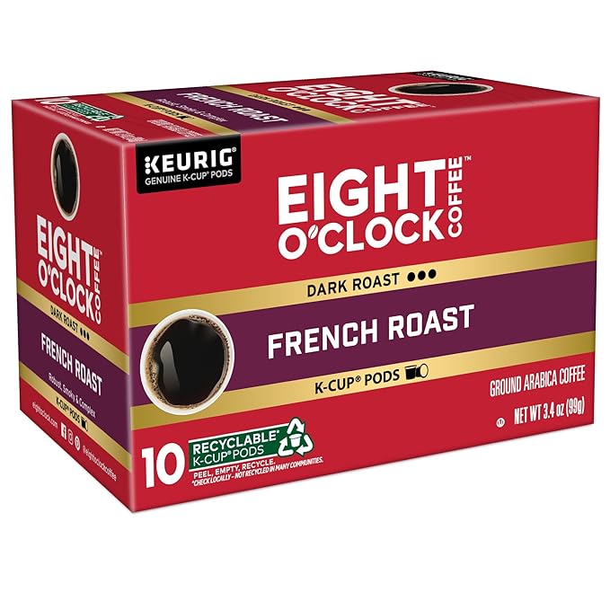 Eight O'Clock Coffee French Roast, Single-Serve Coffee K-Cup Pods, Dark Roast, 60 Count