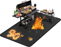 90 ×65 inches Under Grill Mats for Outdoor Grill/ Double-Sided Indoor Fireplace Mat Fire Pit Mat Fireproof Waterproof Oil-Proof, BBQ Mat Grill Pads Grilling Mat Protector for Deck Patio Gas Grills