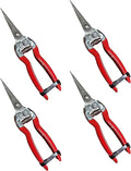 Garden Guru Straight Stainless Steel Pruner Pruning Shears Clippers Snips Sharp Bonsai Cutter Plant Trimming Scissor Straight Blade Garden Scissors Tool -Great for Roses Flowers Herbs Fruits (4 Pack)