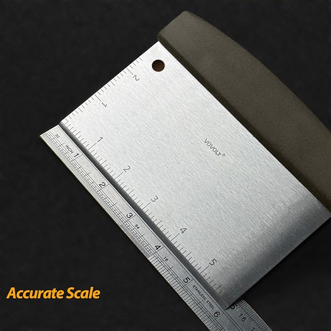 Stainless Steel Spatula Set with Heat Resistant Silicone Handle, VOVOLY Metal Spatulas For Kitchen Use, Thickened Smash Burger Spatula, Fish Flipper, Bench Scraper