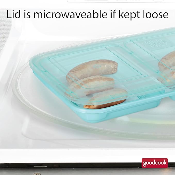 GoodCook 2-Compartment Food Storage Container Set with Snap-Shut Lids, Reusable Divided Snack Containers with Lids, Blue (Pack of 40)