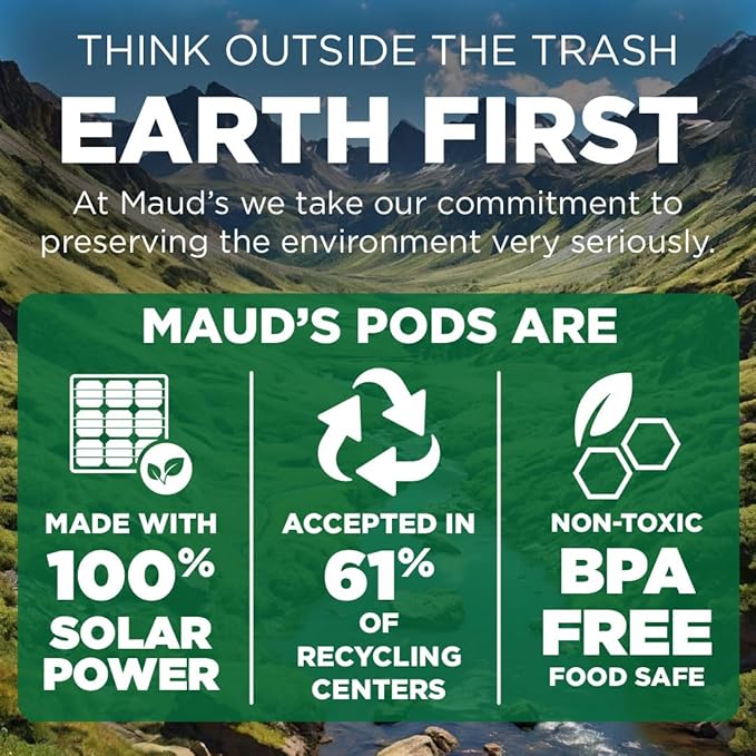 Maud's Decaf Raspberry Chocolate Flavored Coffee Pods, 18 ct, Decaffeinated Medium Roast Flavored Coffee in Recyclable Single Serve Pods – 100% Arabica Beans, Compatible with Keurig K Cups Maker