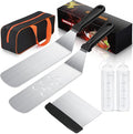 6-Piece Flat Top Griddle Accessories Kit for Blackstone and Camp Chef – Stainless Steel Tools with Carry Bag, Cleaning Brush, and Leak-Free Bottles(6pcs)