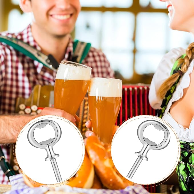 Metal Bottle Opener Kit Blank Bottle Opener Stainless Steel Open Inserts Hardware for Wedding Wine Party DIY Project Craft Wood Turning(Silver,7 Pieces)
