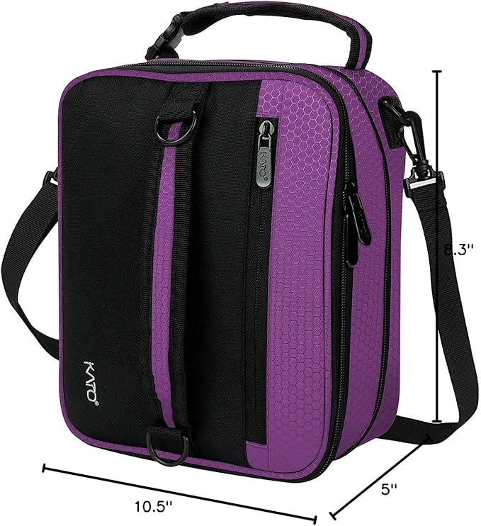 Tirrinia Expandable Insulated Lunch Bag for Men Women – Leakproof Reusable Cooler LunchBox for Kids & Adults with Shoulder Strap, Perfect for Work, School, Office, Travel,Purple