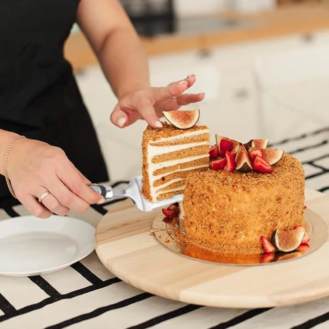 Cake Knife and Pie Server Set with Luxury Gift Box, Kitchen Essentials Cake Cutter Slicer-Serrated on Both Sides, For Right or Left Handed, Perfect Pie Gadgets, Kitchen Set and Server for Cakes & Pie