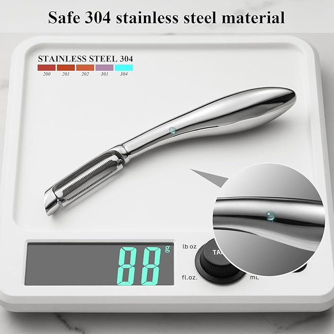 LIIGEMI Premium Stainless Steel Vegetable Peeler,I Sharp Potato Peeler for Kitchen,Practical and Comfortable Stainless Steel Veggie Peeler Machine