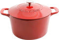 MARTHA STEWART Gatwick 7-Quart Enamel Cast Iron Dutch Oven – Red Ombre – Heavy-Duty Dutch Oven for Slow Cooking, Braising & Baking