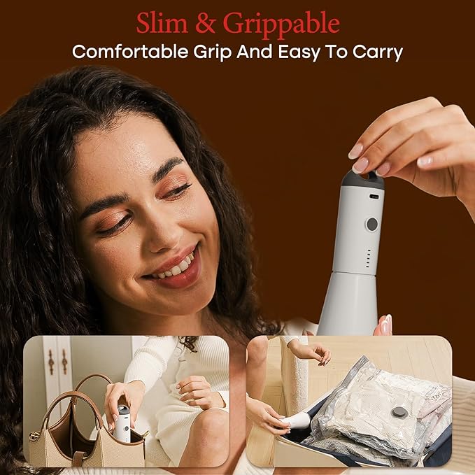 24 Pack Vacuum Seal Bags for Clothing Travel with Rechargeable air Pump, Carry-on Size Compression Packing Bags for Luggage and Suitcase, Space Saver for Clothes