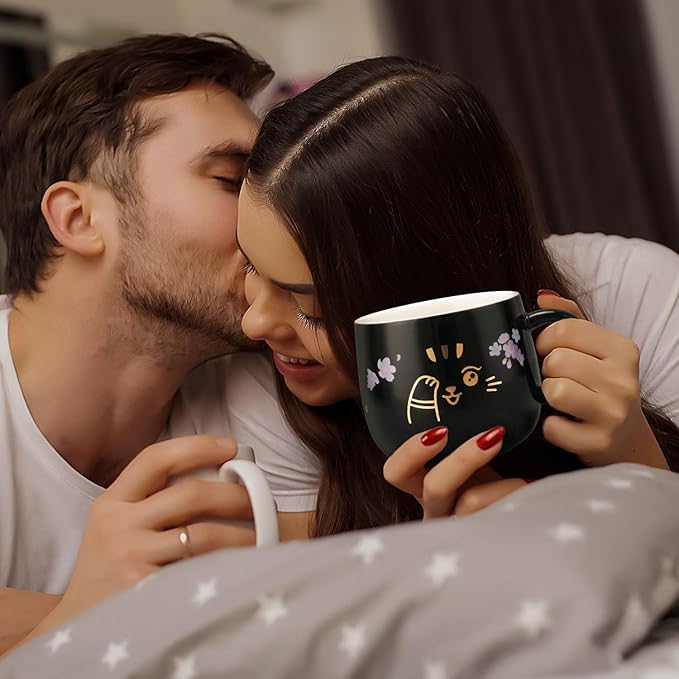 Coffee Mug Warmer & Cute Cat Mug Set, Electric Cup Warmer for Desk with Auto Shut Off, 4 Temperature Setting & 8h Timer Smart Tea Beverage Warmer for Coffee Office, Ideal for Men Women Birthday Gifts
