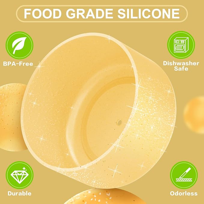 2 PCS Glitter Silicone Boot for Owala Water Bottle, Anti-Slip Protective Sleeve for FreeSip/Twist/Flip Stainless Steel Water Bottles Accessories