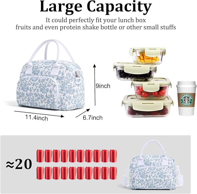 MEXS Insulated Lunch Bag for Women Men Large Reusable Lunch Box Adult Leakproof Portable Cooler Tote Bags for Work Picnic