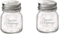 Bormioli Rocco 357760CBD021990 Quattro Stagioni Jar with Salt & Pepper Stainless Lid - Sleeve of 2, 5 oz, Clear