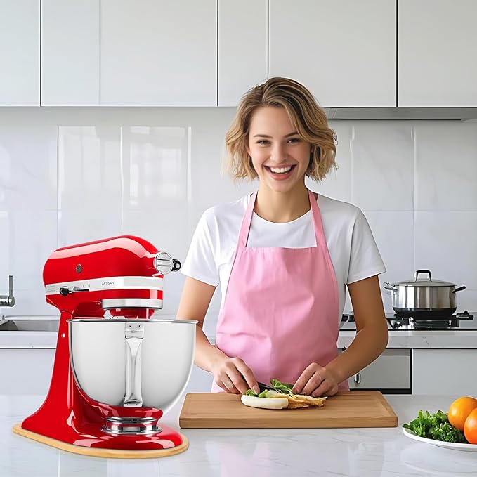Mixer Slider Compatible with Kitchen aid Bowl Lift 4 .5-5 Qt Stand Mixer Bamboo - Kitchen Countertop Storage Mover Sliding Caddy for Kitchen Aid 4 .5-5 Qt Mixer(4.5-5 Qt with Foot Slot 1 - Natural)
