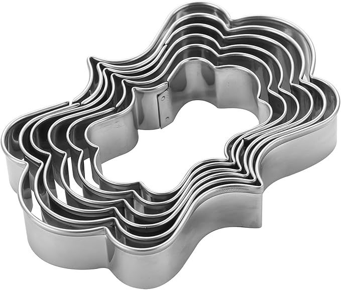 Plaque Cookie Cutters Set, Stainless Steel Sandwiches Cutters Biscuit Molds for Kids,6pcs Sturdy Cutters for Cookies,Sandwiches,Small to Large Size 1.6 to 4.2 inches